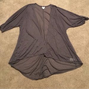 LuLaRoe Gray Sheer Floral Cardigan